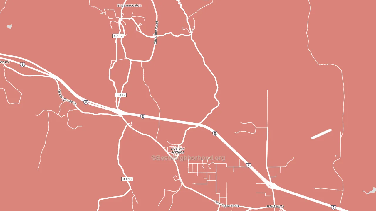 Live Oak Springs, CA block-group political-lean map