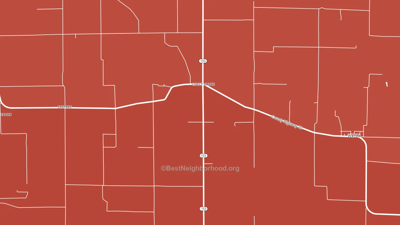 Lively Grove, IL block-group political-lean map
