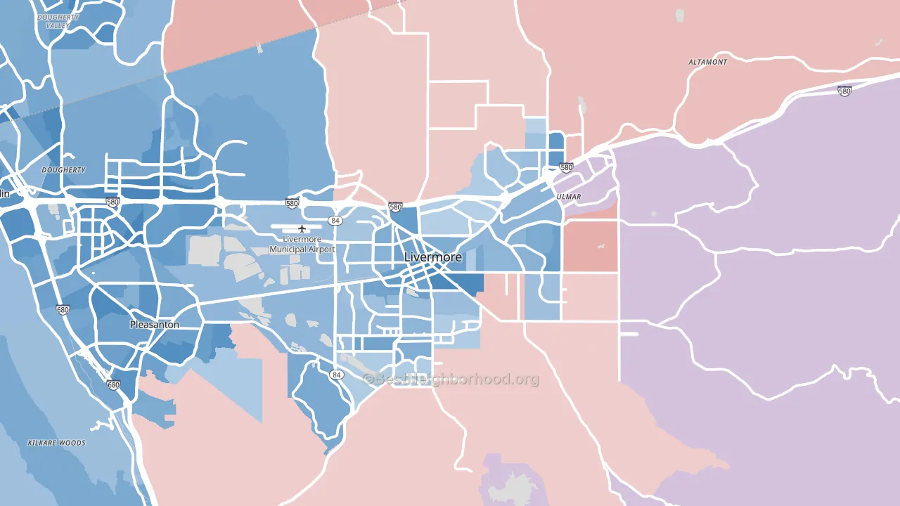 Livermore, CA block-group political-lean map
