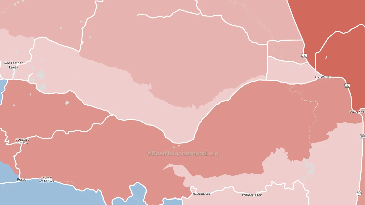 Livermore, CO block-group political-lean map