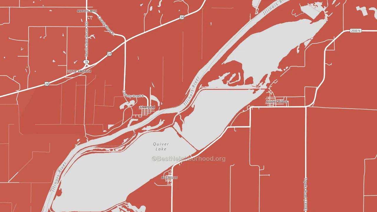 Liverpool, IL block-group political-lean map