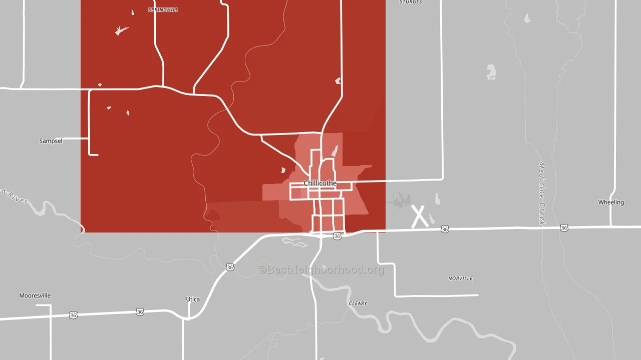 Livingston County, MO block-group political-lean map
