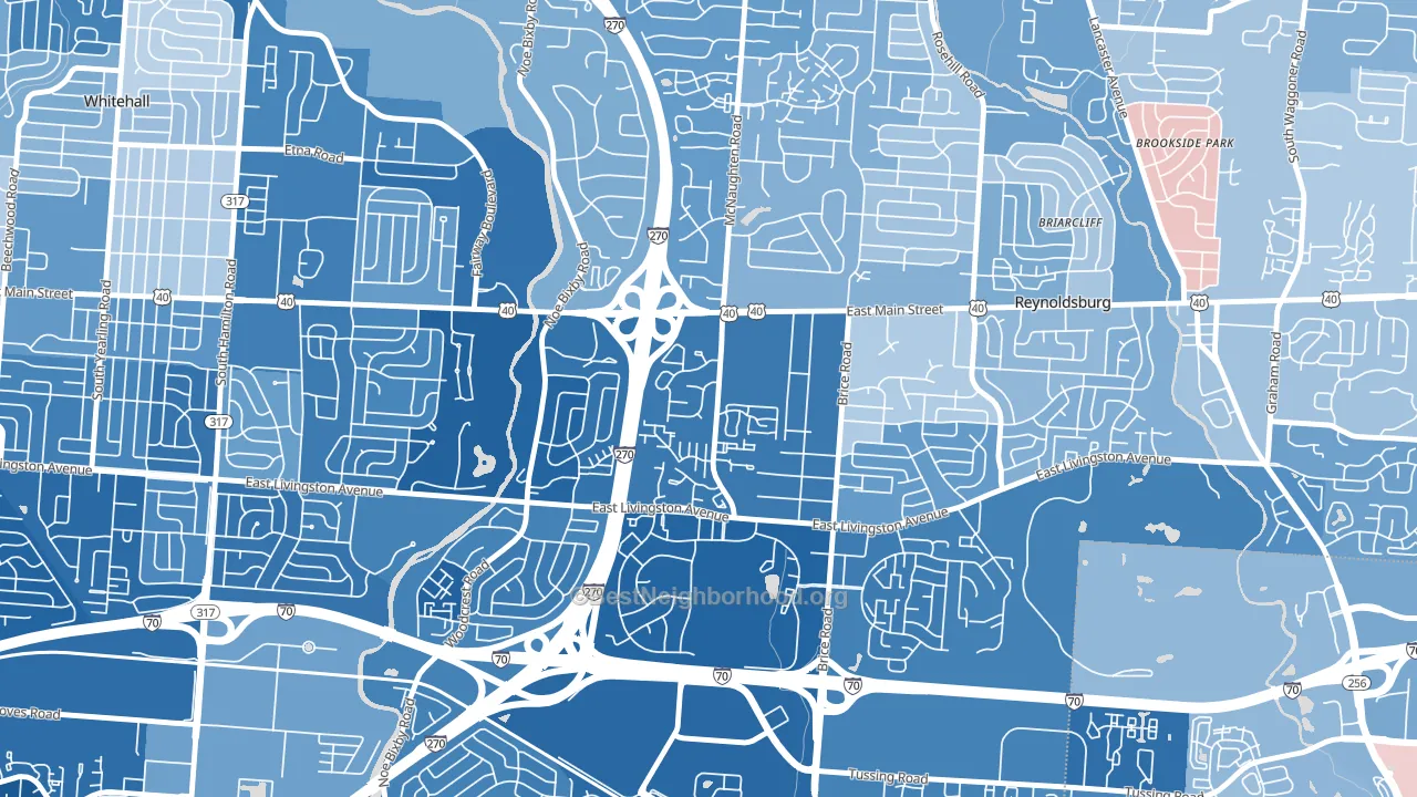 Livingston-McNaughten, Columbus, OH block-group political-lean map