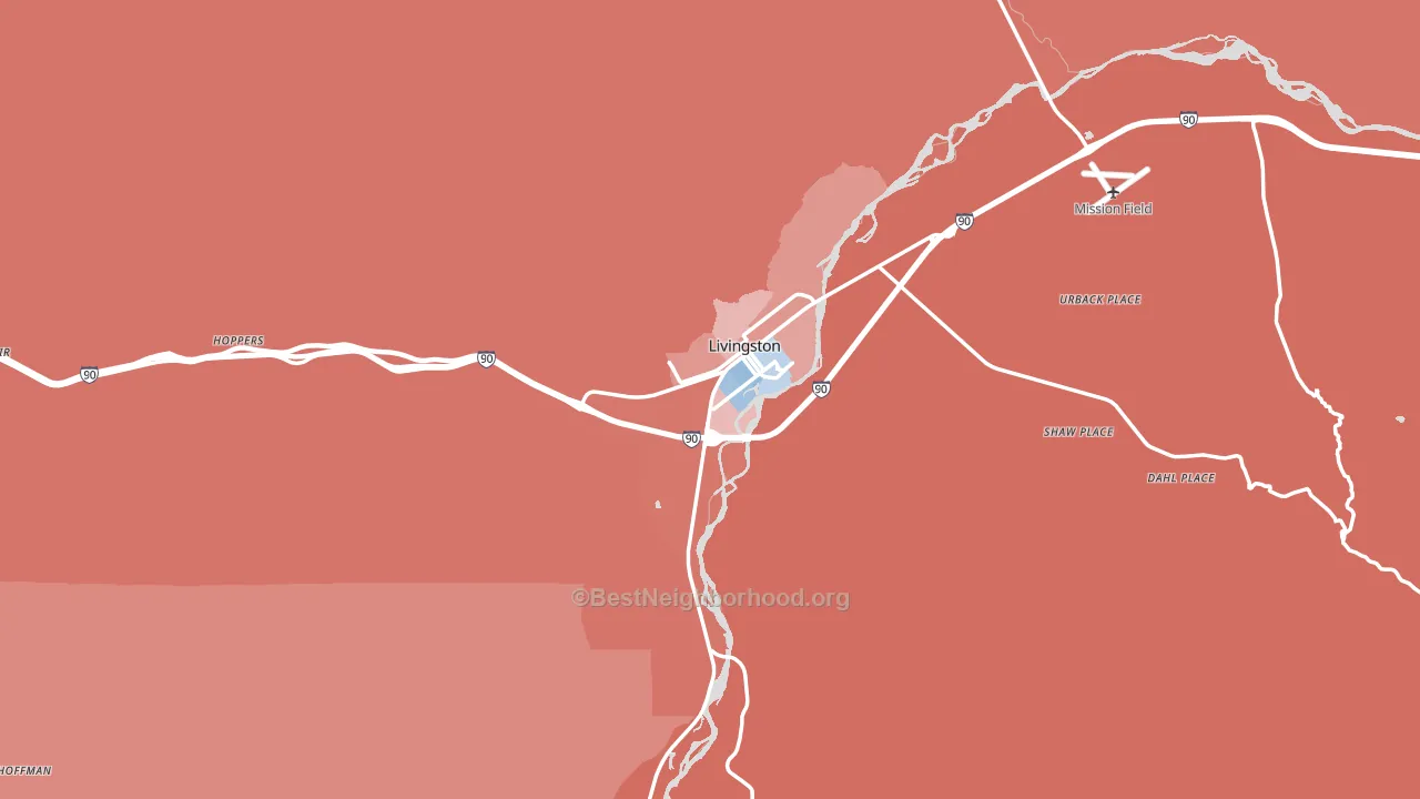 Livingston, MT block-group political-lean map