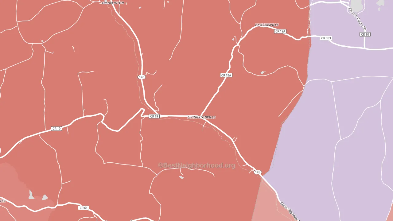 Livingstonville, NY block-group political-lean map