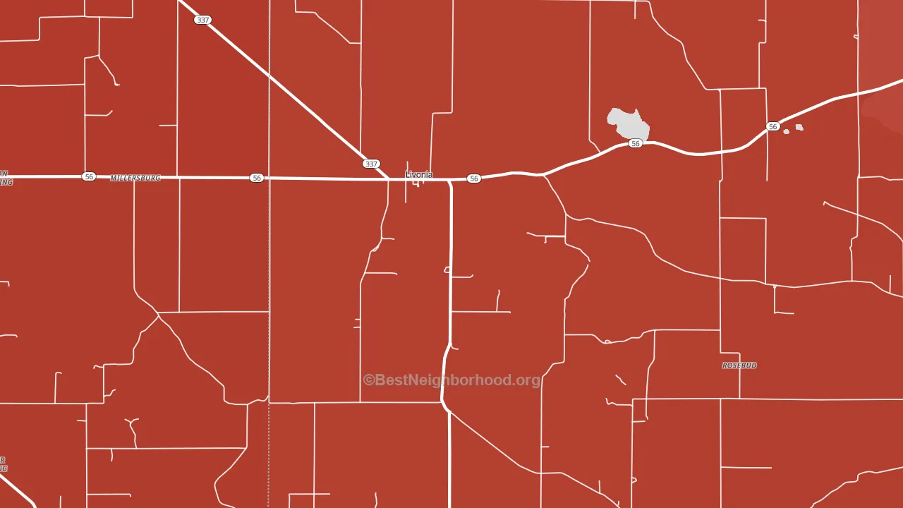 Livonia, IN block-group political-lean map
