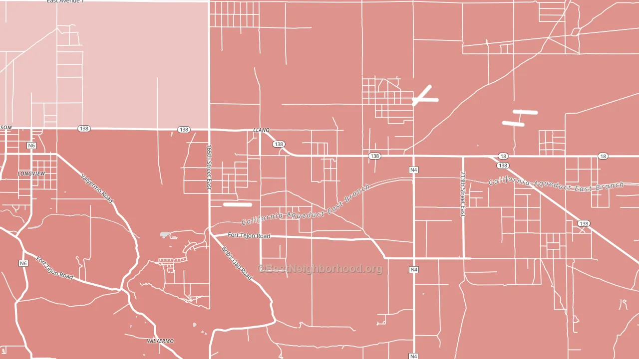 Llano, CA block-group political-lean map