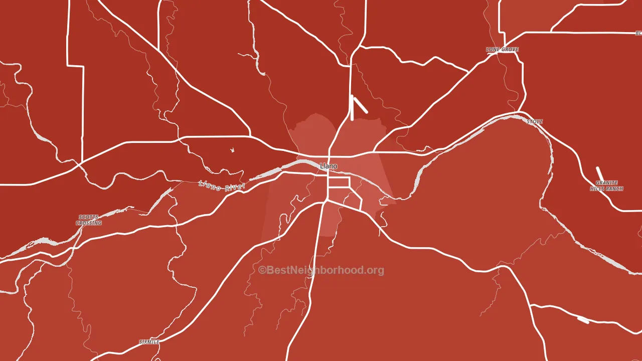 Llano, TX block-group political-lean map