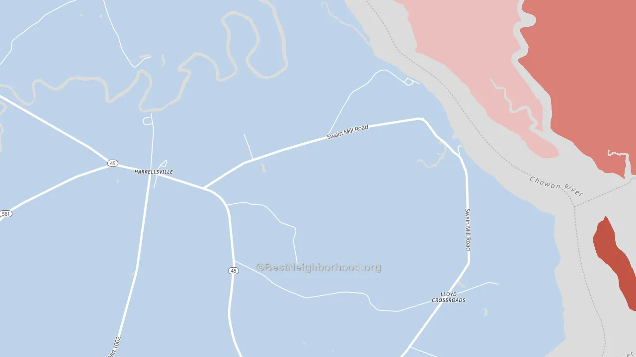 Lloyd Crossroads, NC block-group political-lean map
