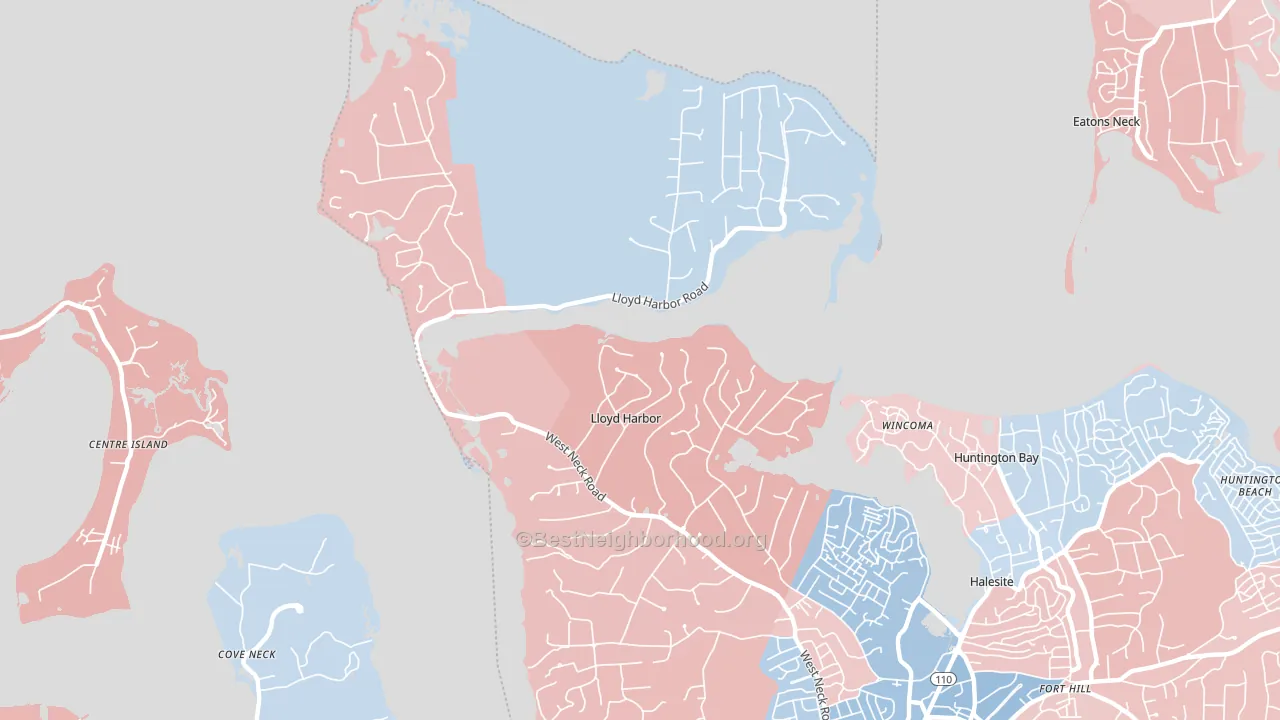 Lloyd Harbor, NY block-group political-lean map