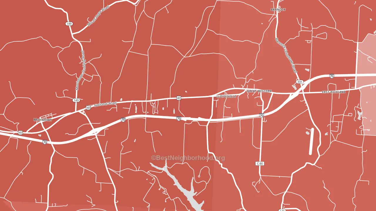 Lloydsville, OH block-group political-lean map