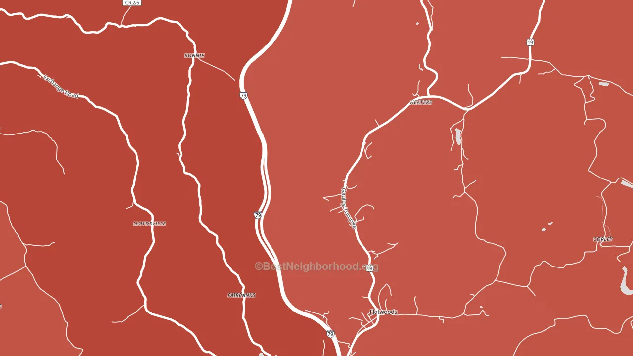 Lloydsville, WV block-group political-lean map