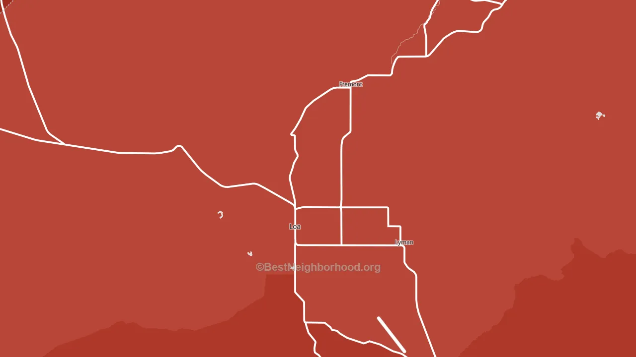 Loa, UT block-group political-lean map