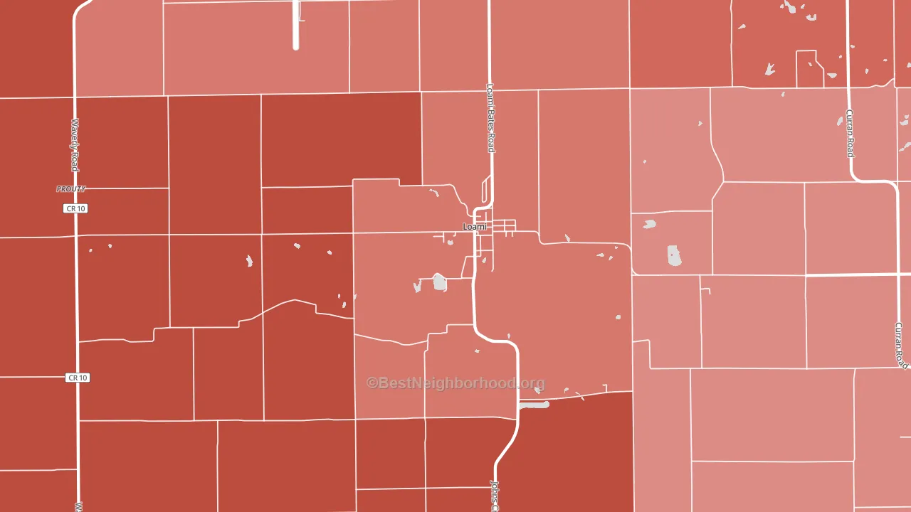 Loami, IL block-group political-lean map