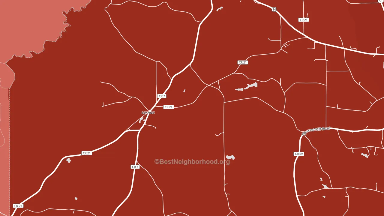 Loango, AL block-group political-lean map