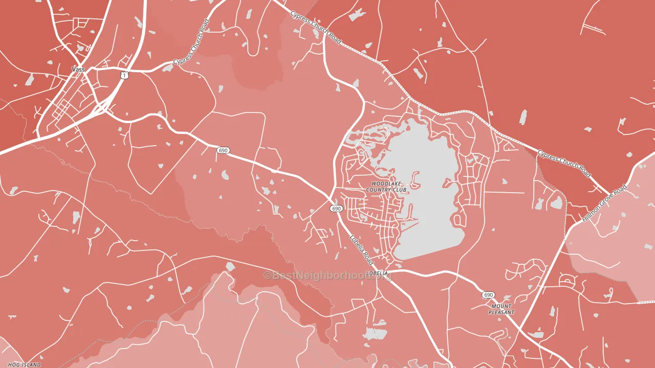 Lobelia, NC block-group political-lean map