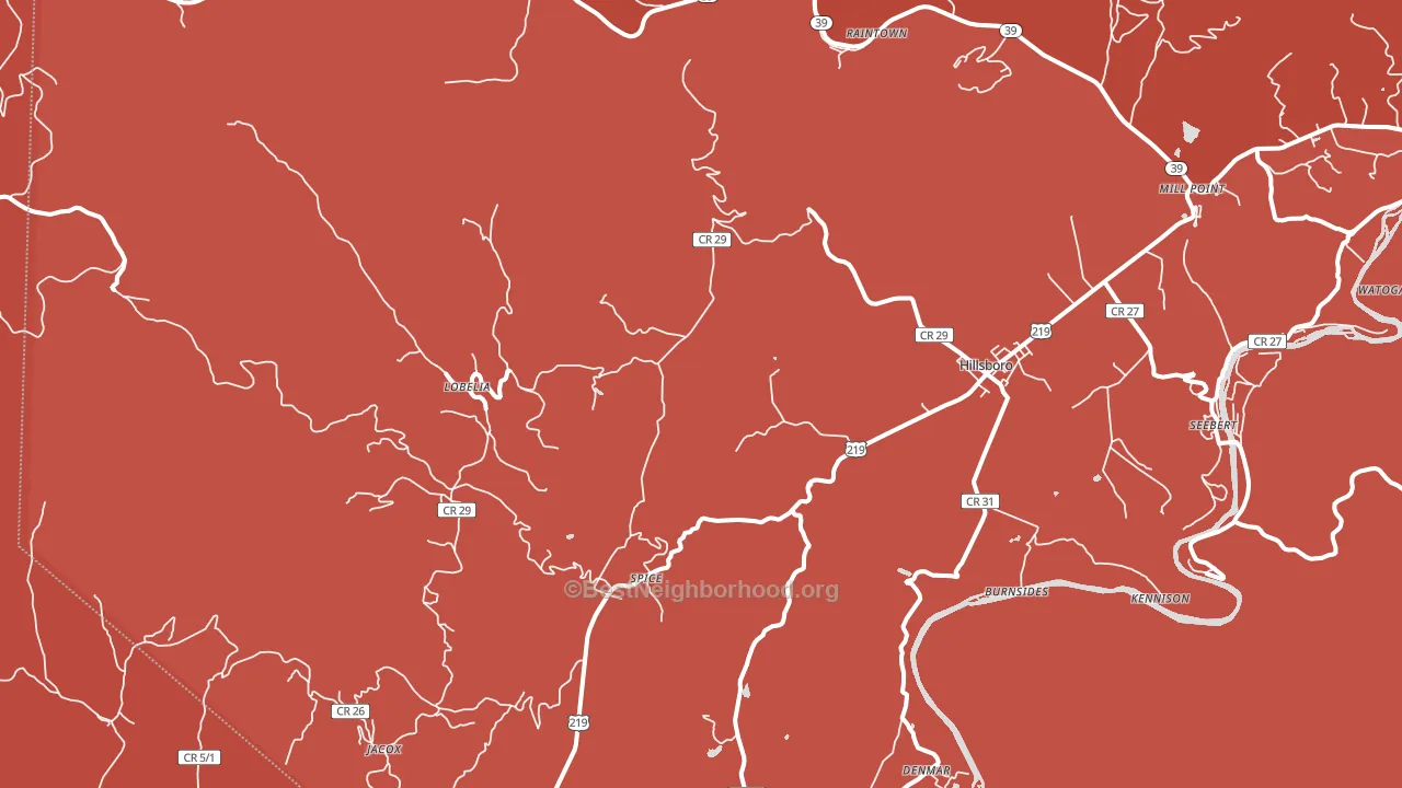 Lobelia, WV block-group political-lean map