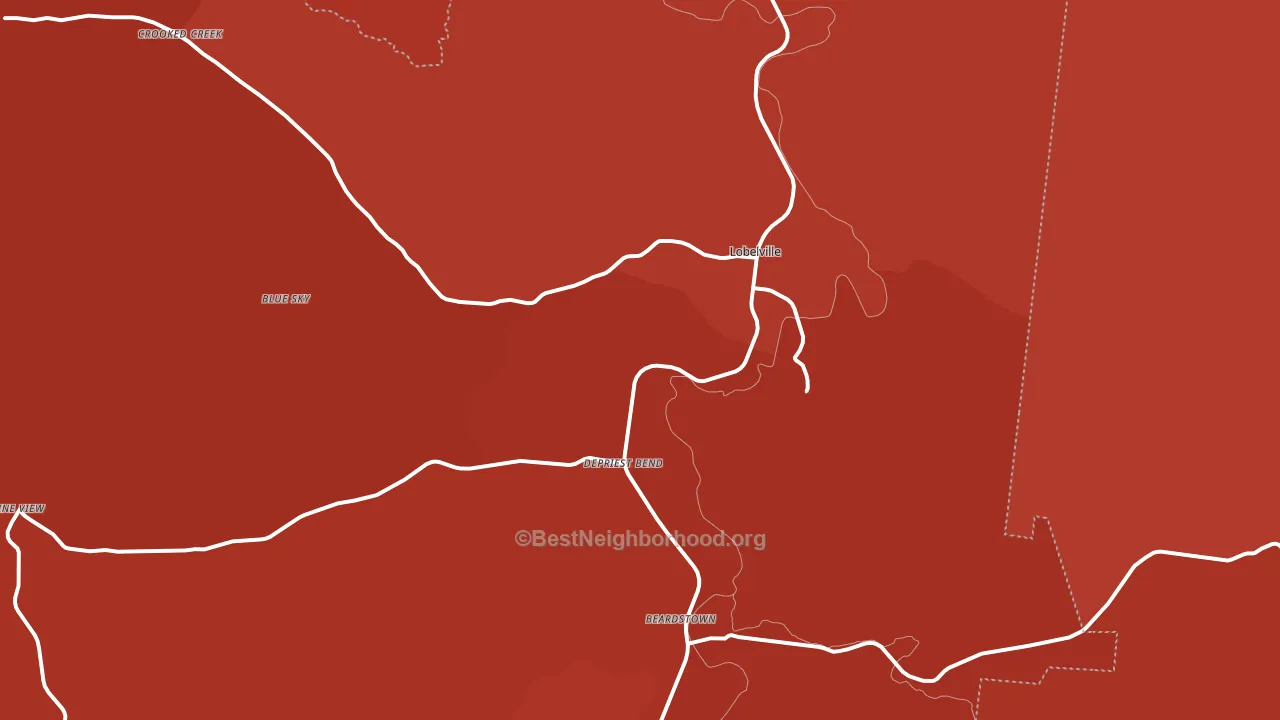 Lobelville, TN block-group political-lean map