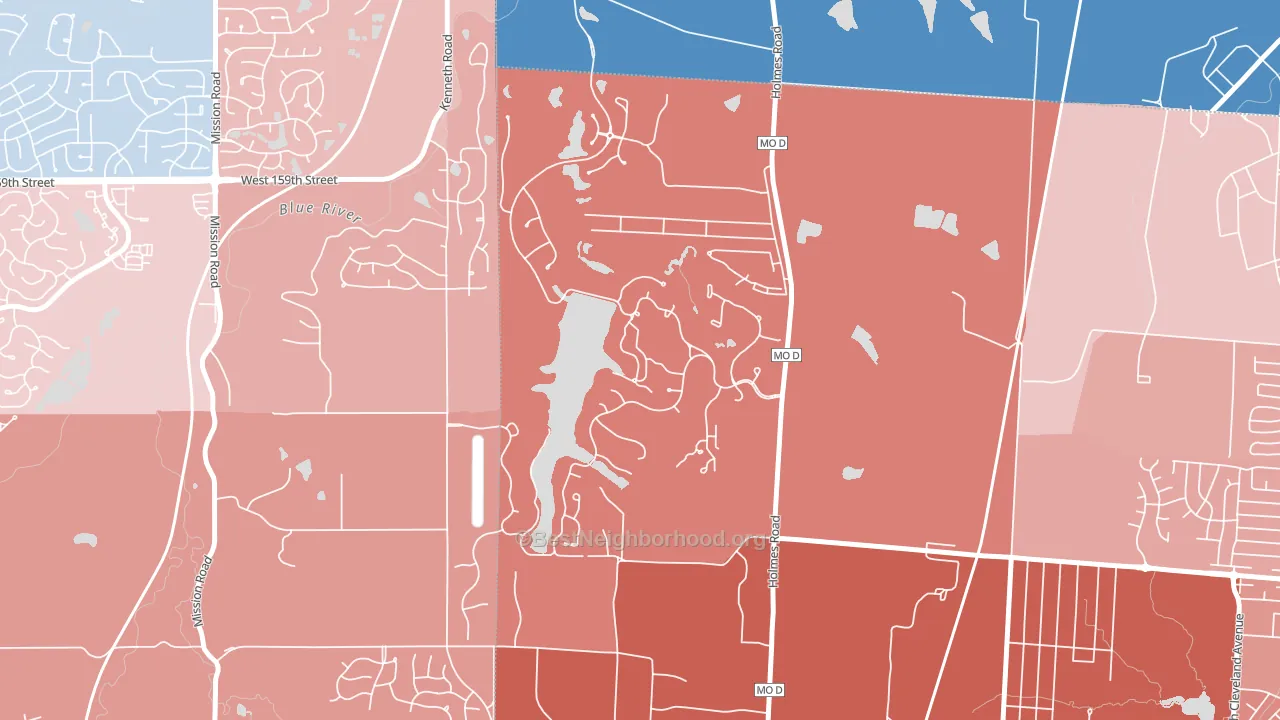 Loch Lloyd, MO block-group political-lean map