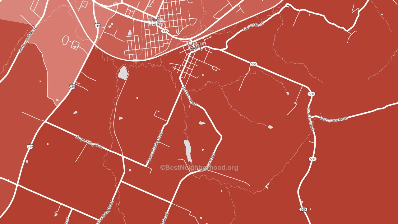 Loch Lynn Heights, MD block-group political-lean map