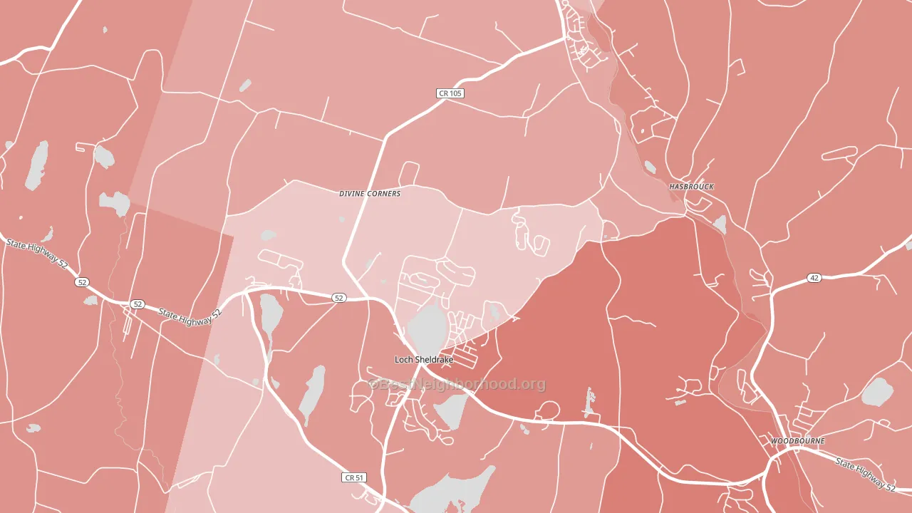 Loch Sheldrake, NY block-group political-lean map