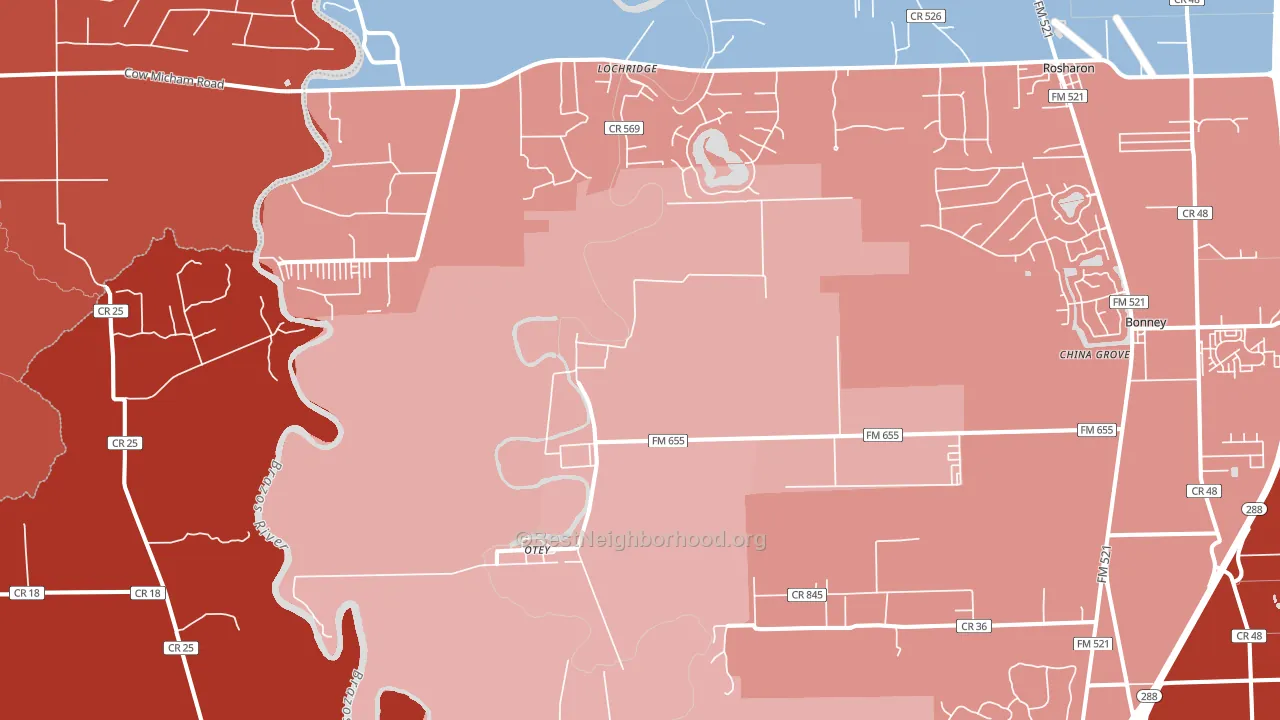 Lochridge, TX block-group political-lean map
