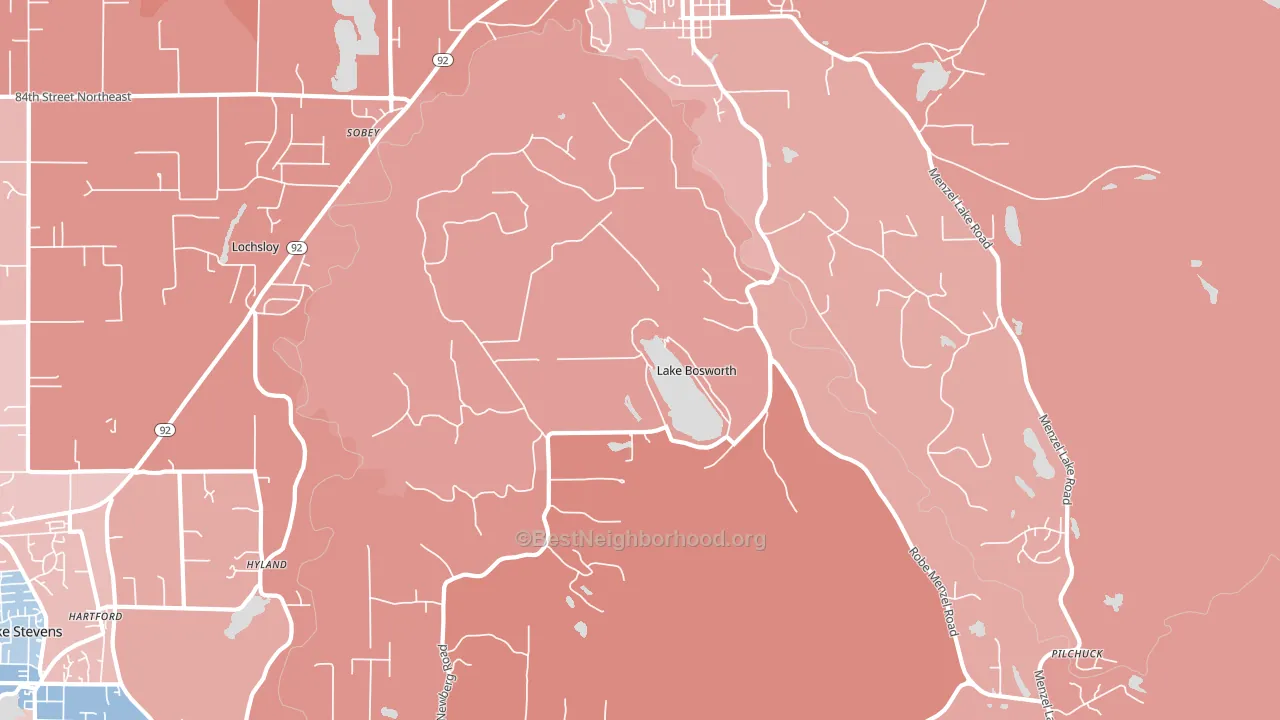 Lochsloy, WA block-group political-lean map