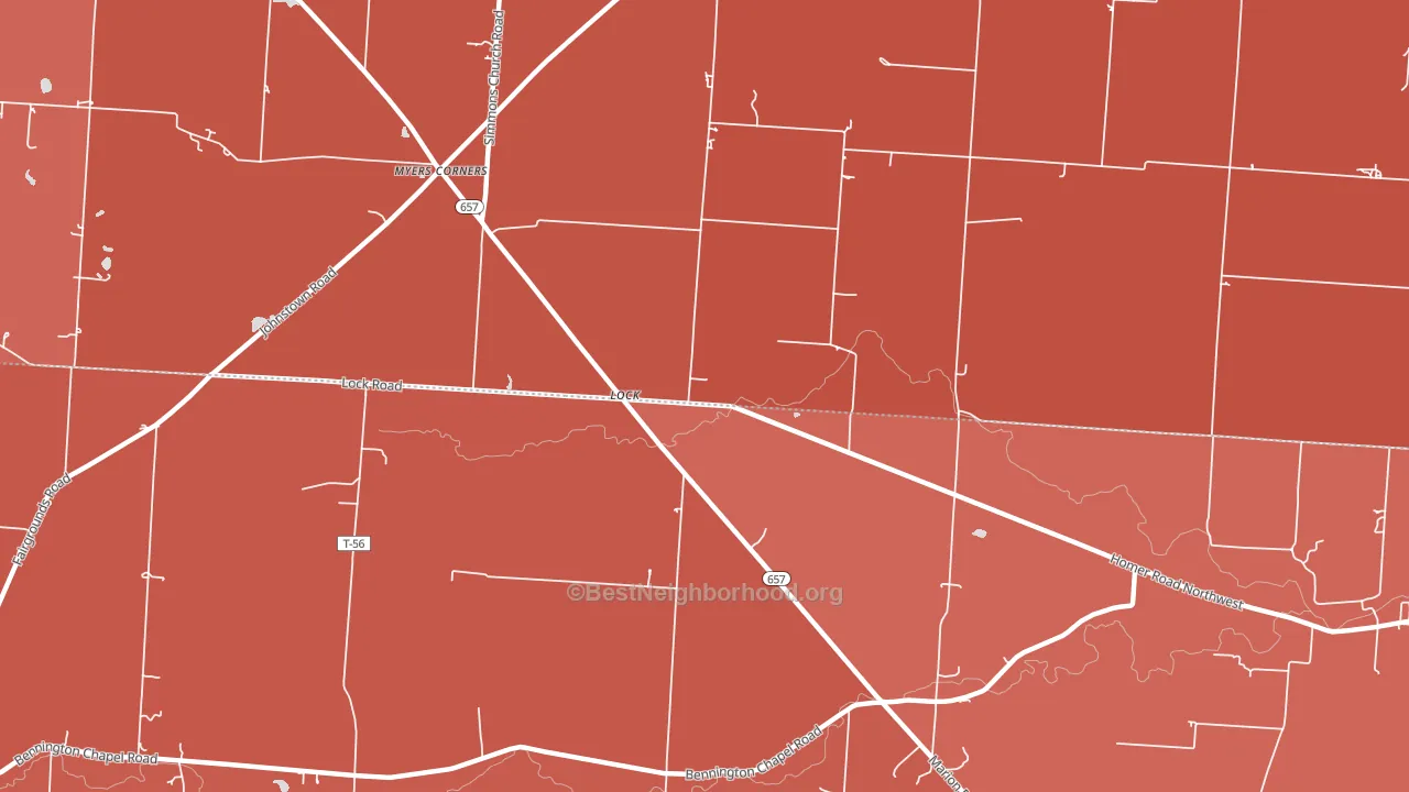 Lock, OH block-group political-lean map