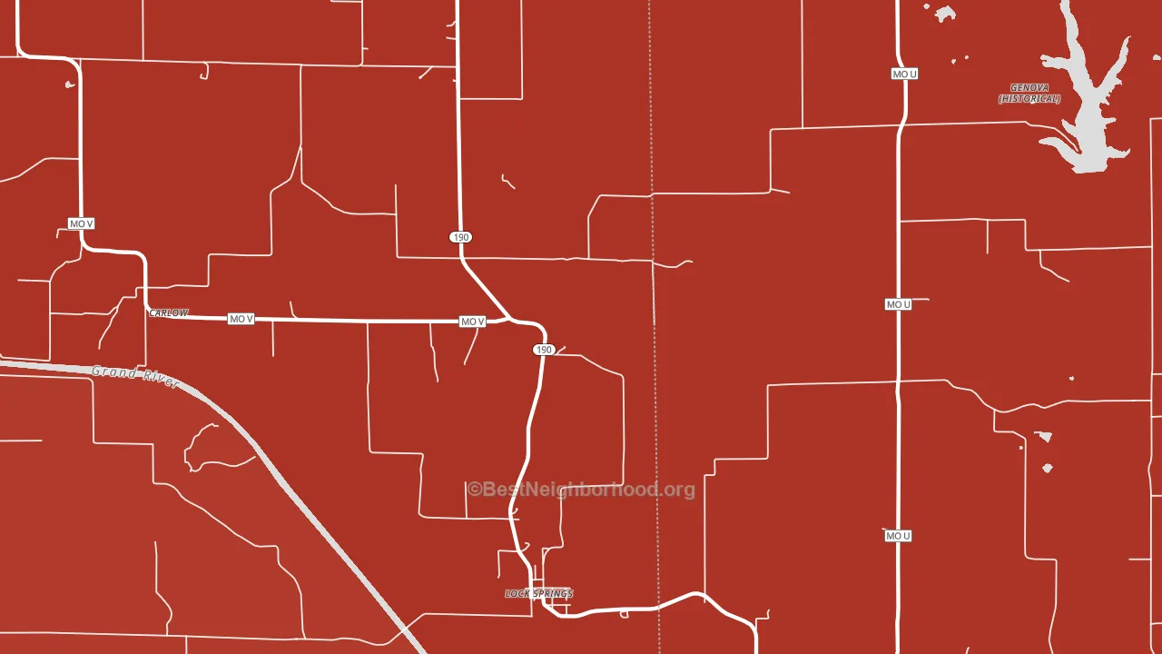 Lock Springs, MO block-group political-lean map