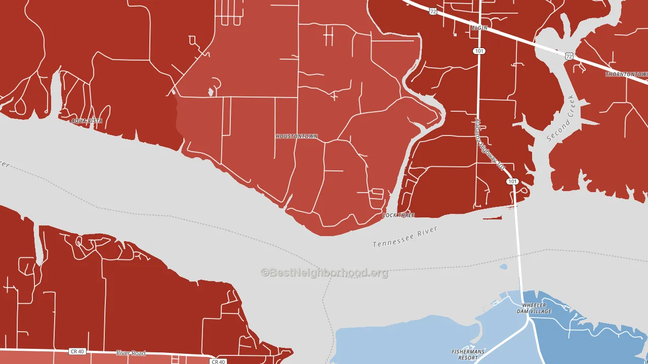 Lock Three, AL block-group political-lean map
