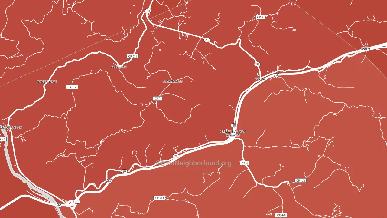 Lockbridge, WV block-group political-lean map