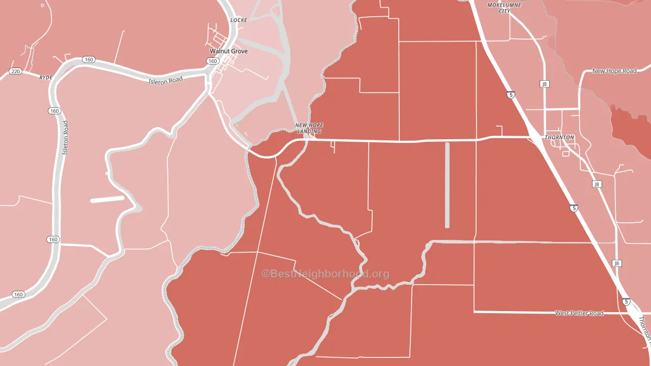 Locke, CA block-group political-lean map