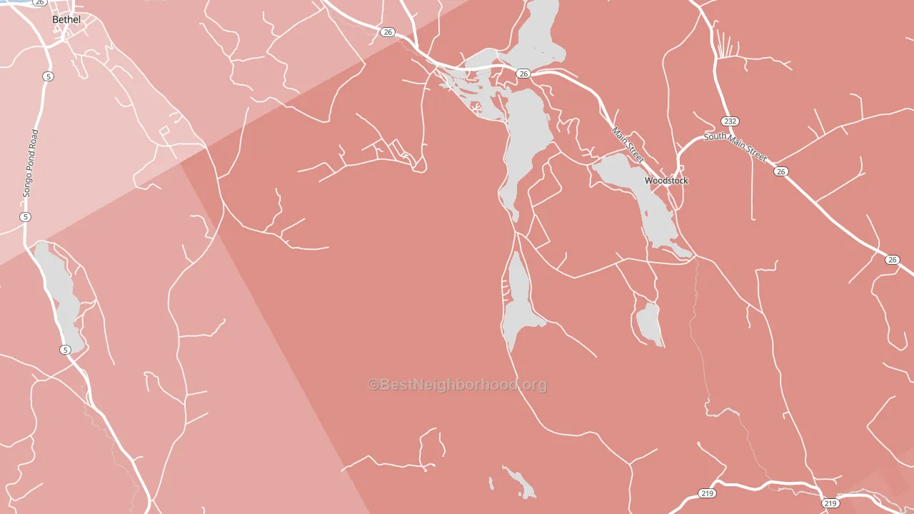 Locke Mills, ME block-group political-lean map