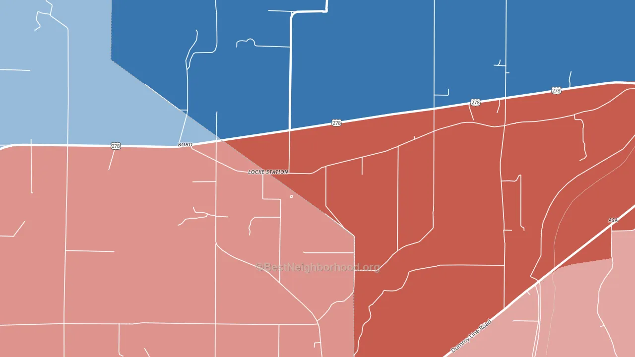 Locke Station, MS block-group political-lean map