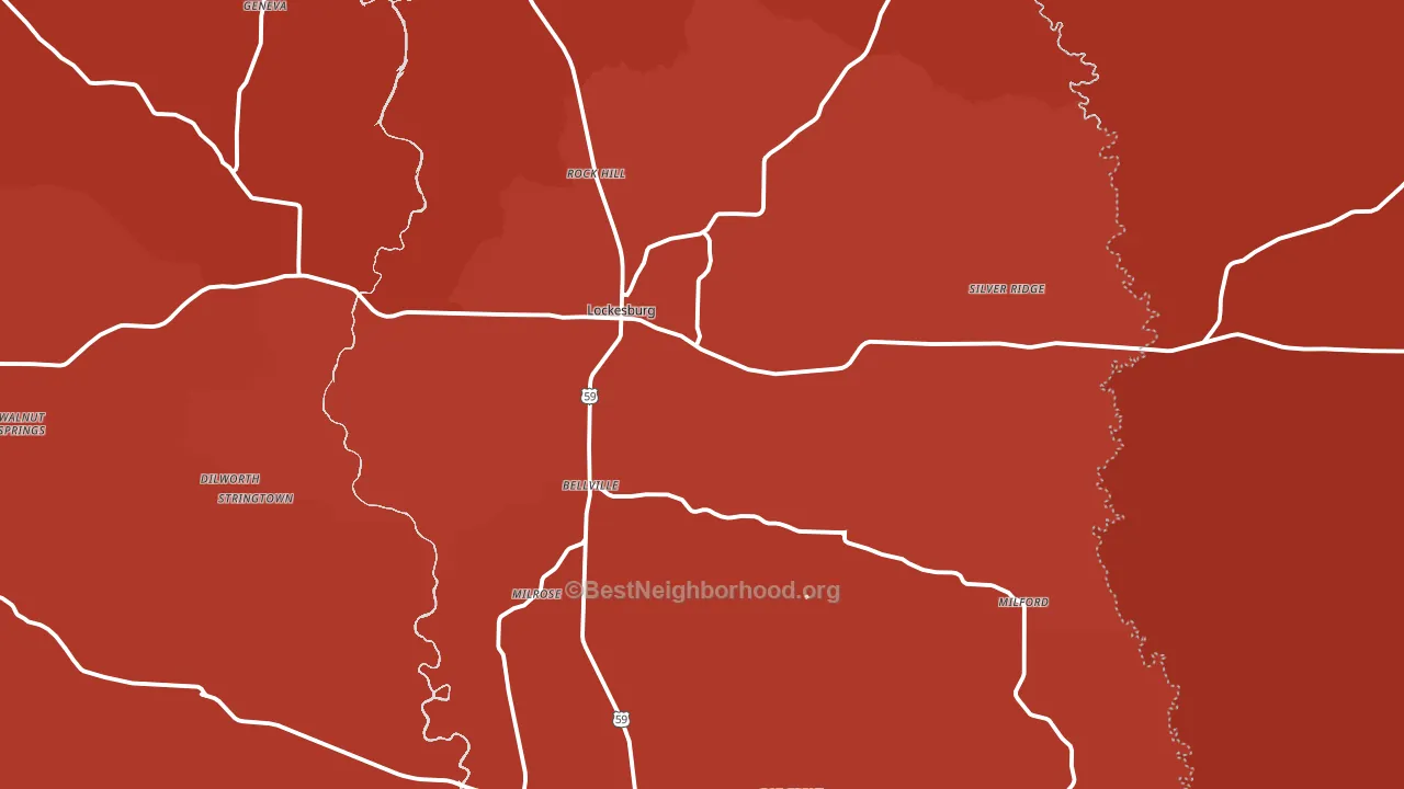 Lockesburg, AR block-group political-lean map