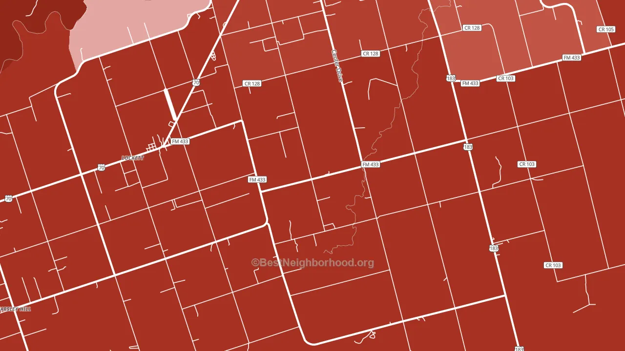 Lockett, TX block-group political-lean map