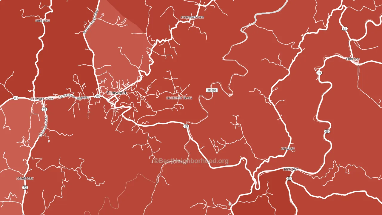 Lockhart Flats, VA block-group political-lean map