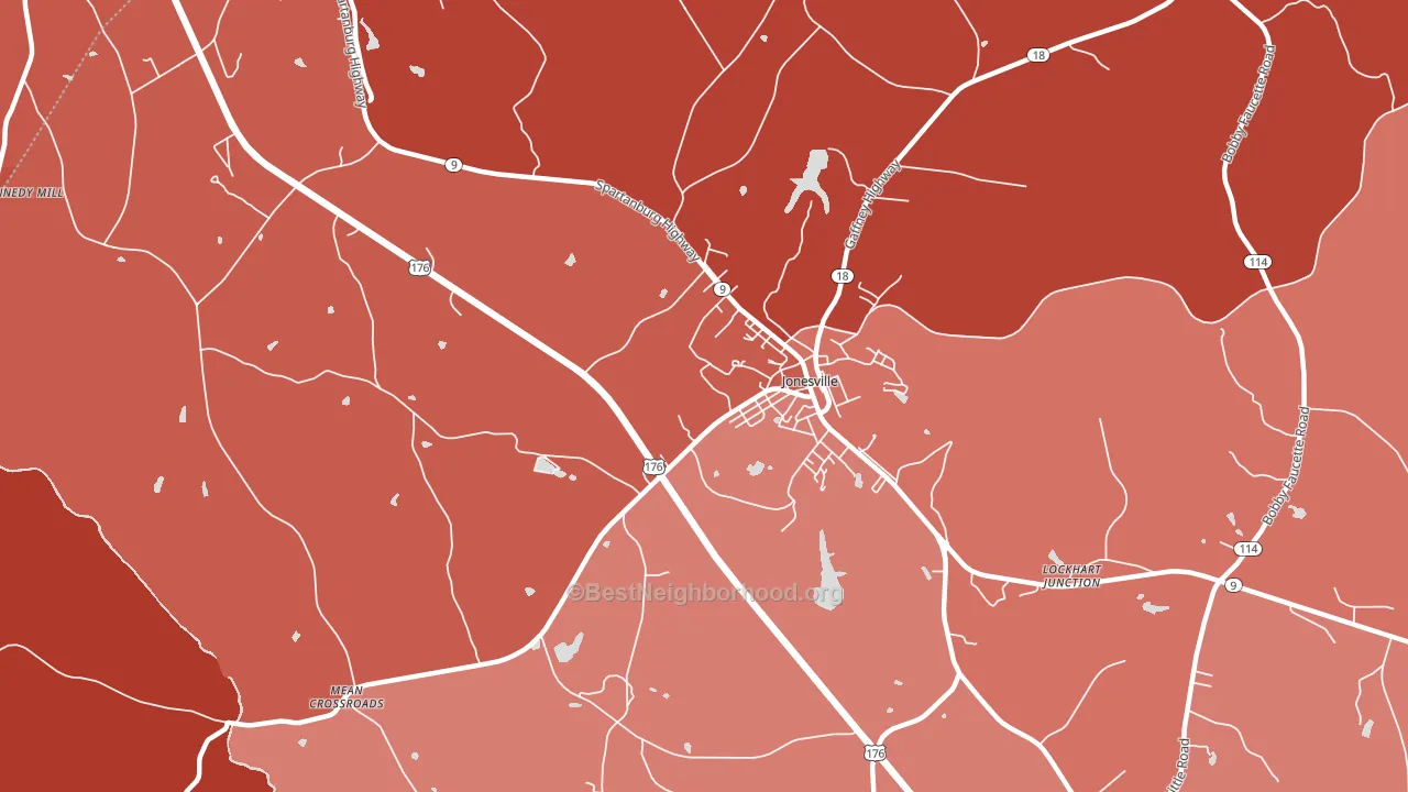 Lockhart Junction, SC block-group political-lean map
