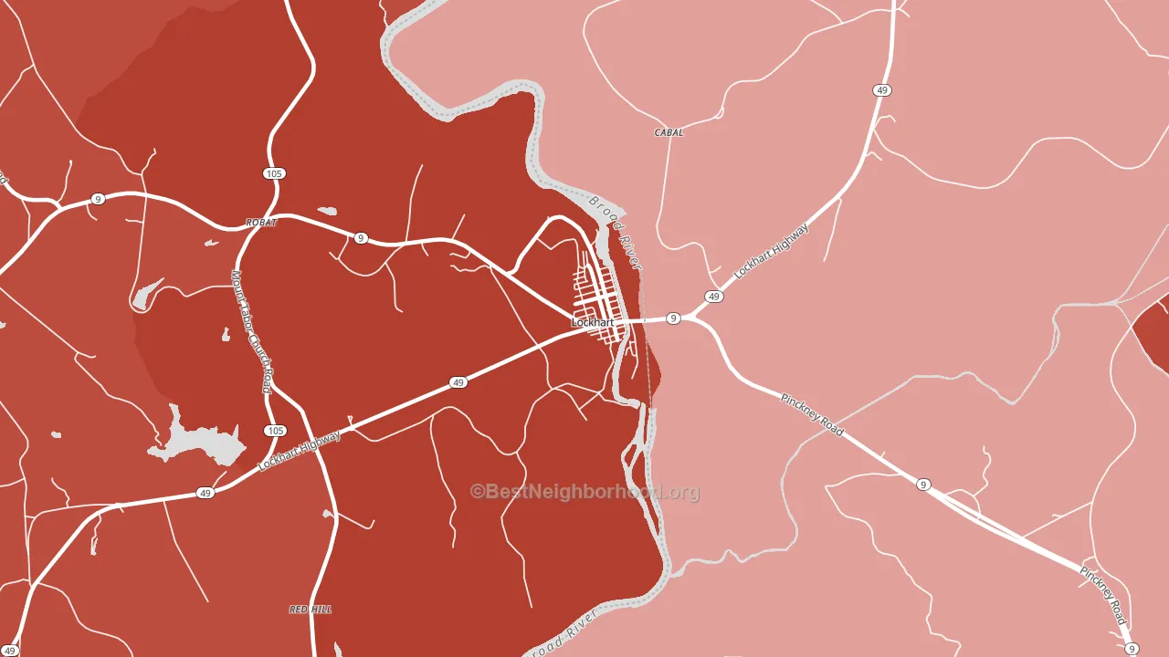 Lockhart, SC block-group political-lean map