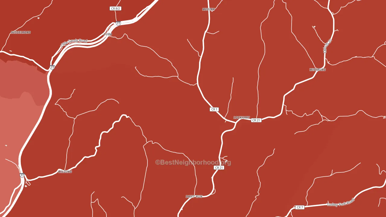 Lockhart, WV block-group political-lean map