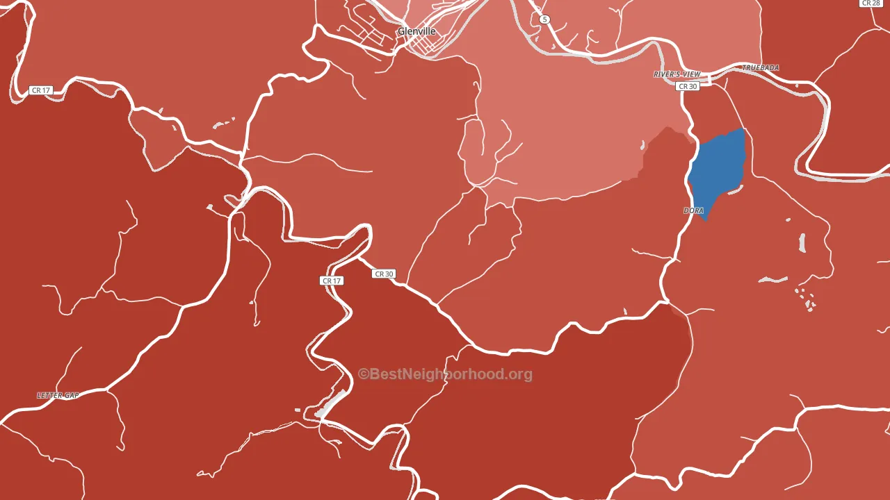 Lockney, WV block-group political-lean map