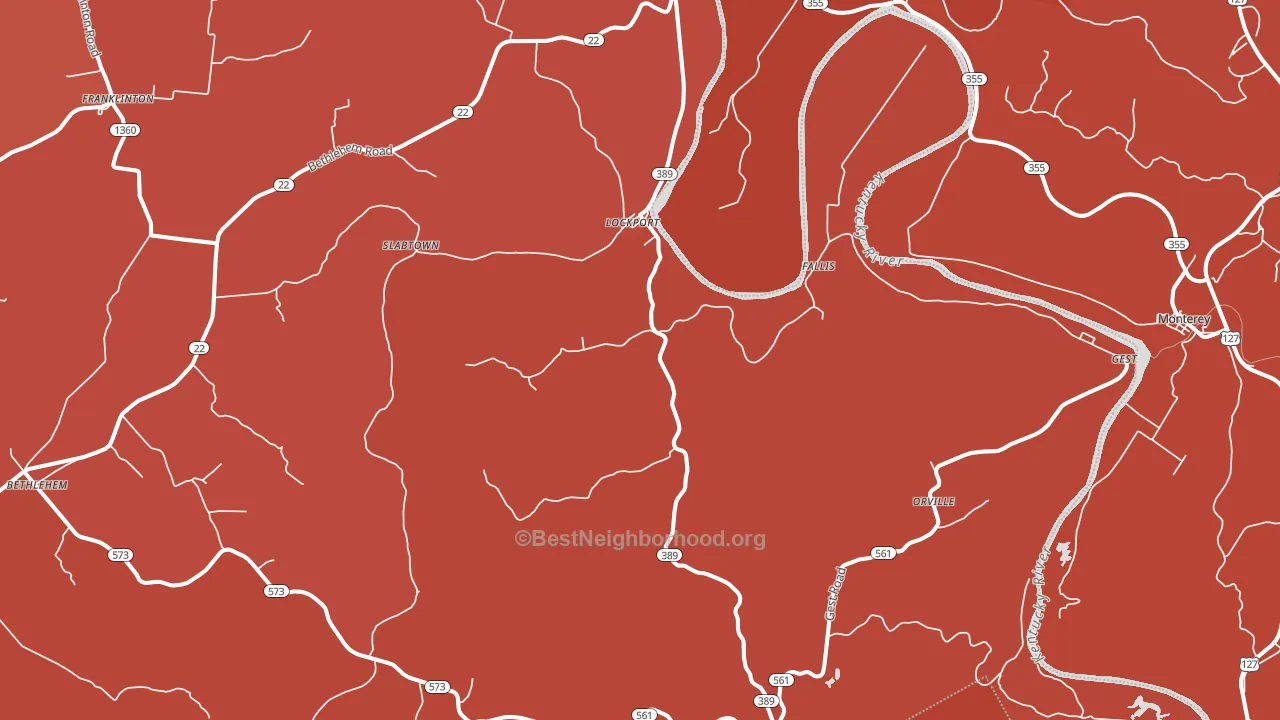 Lockport, KY block-group political-lean map