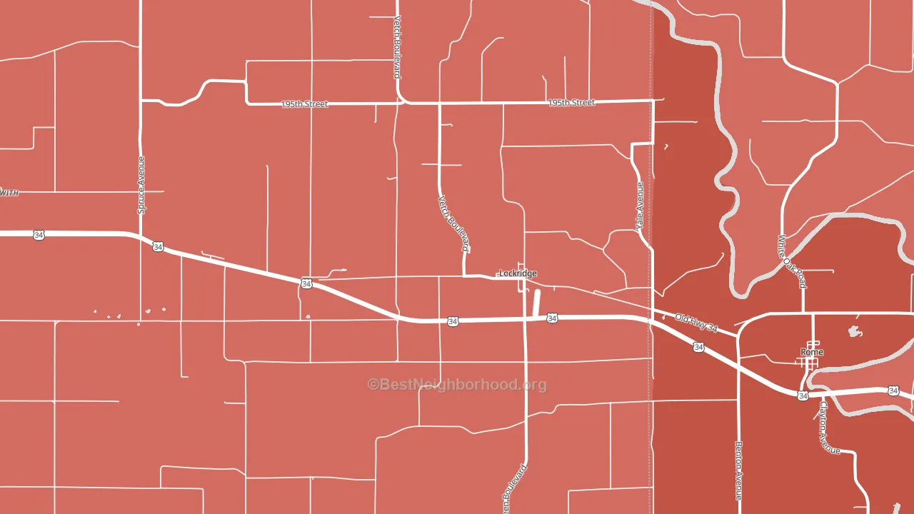 Lockridge, IA block-group political-lean map