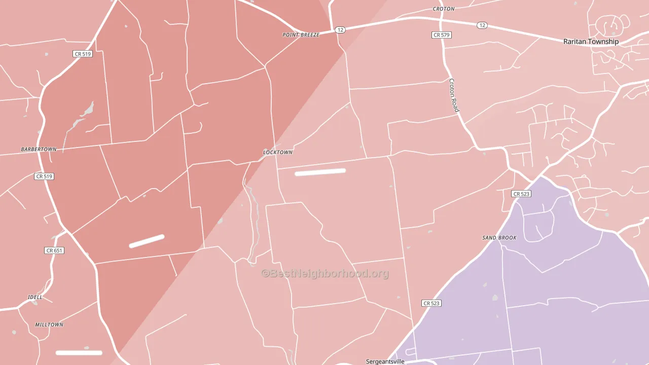 Locktown, NJ block-group political-lean map