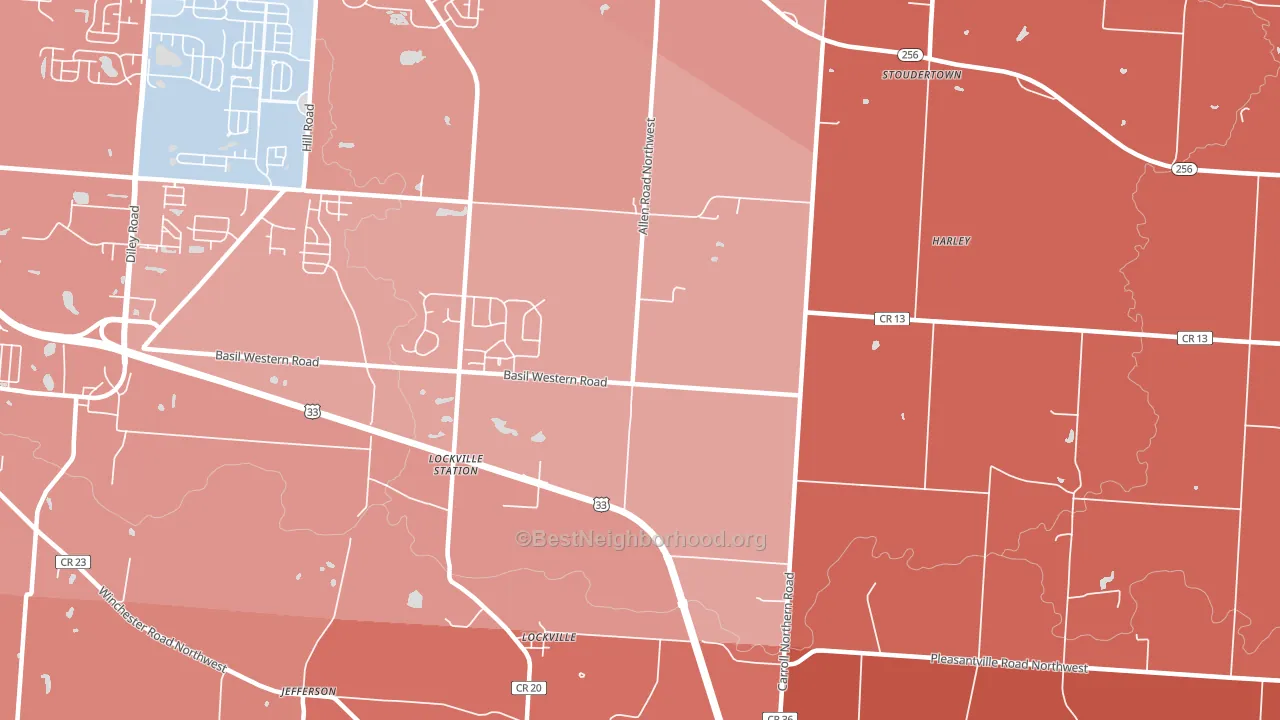 Lockville, OH block-group political-lean map
