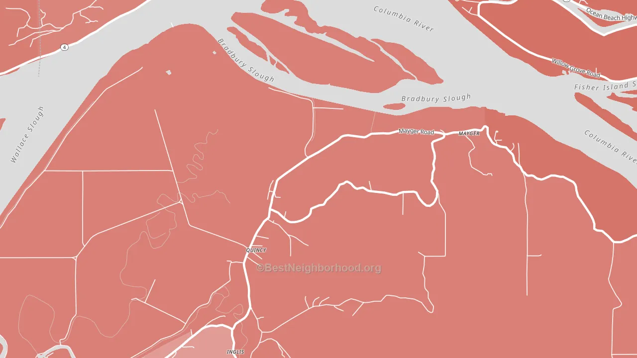 Locoda, OR block-group political-lean map