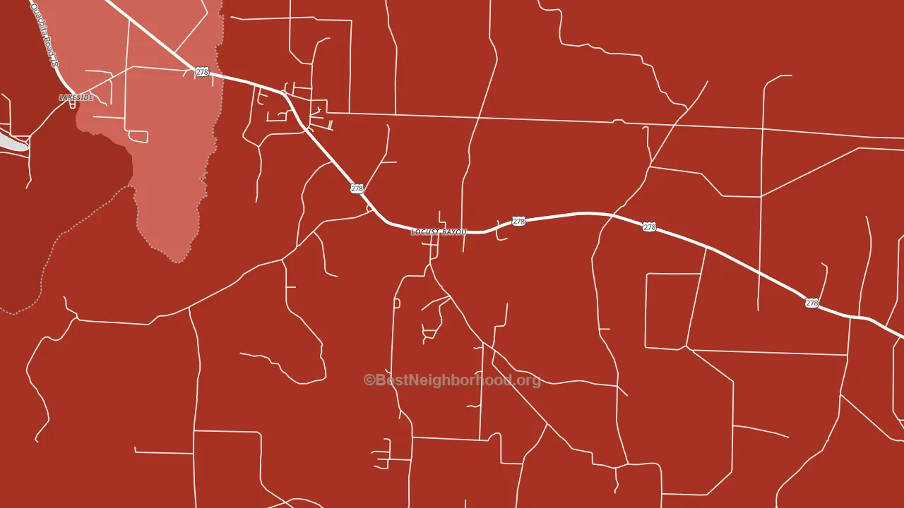 Locust Bayou, AR block-group political-lean map