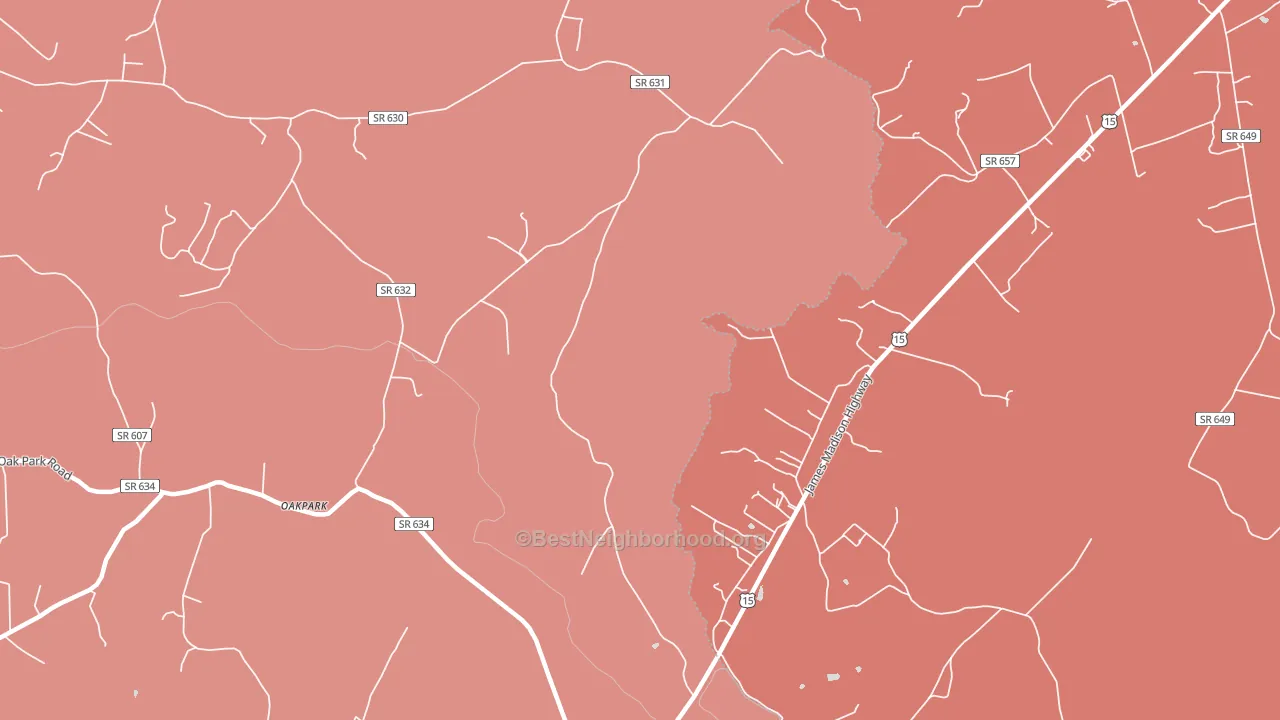Locust Dale, VA block-group political-lean map