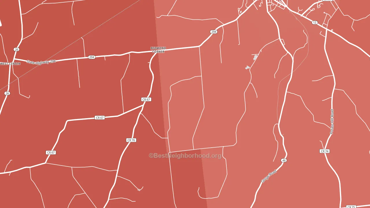 Locust Grove, NY block-group political-lean map