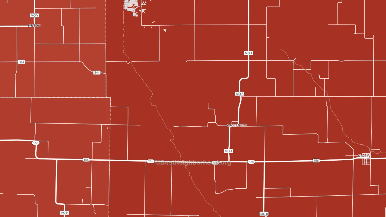 Locust Hill, MO block-group political-lean map